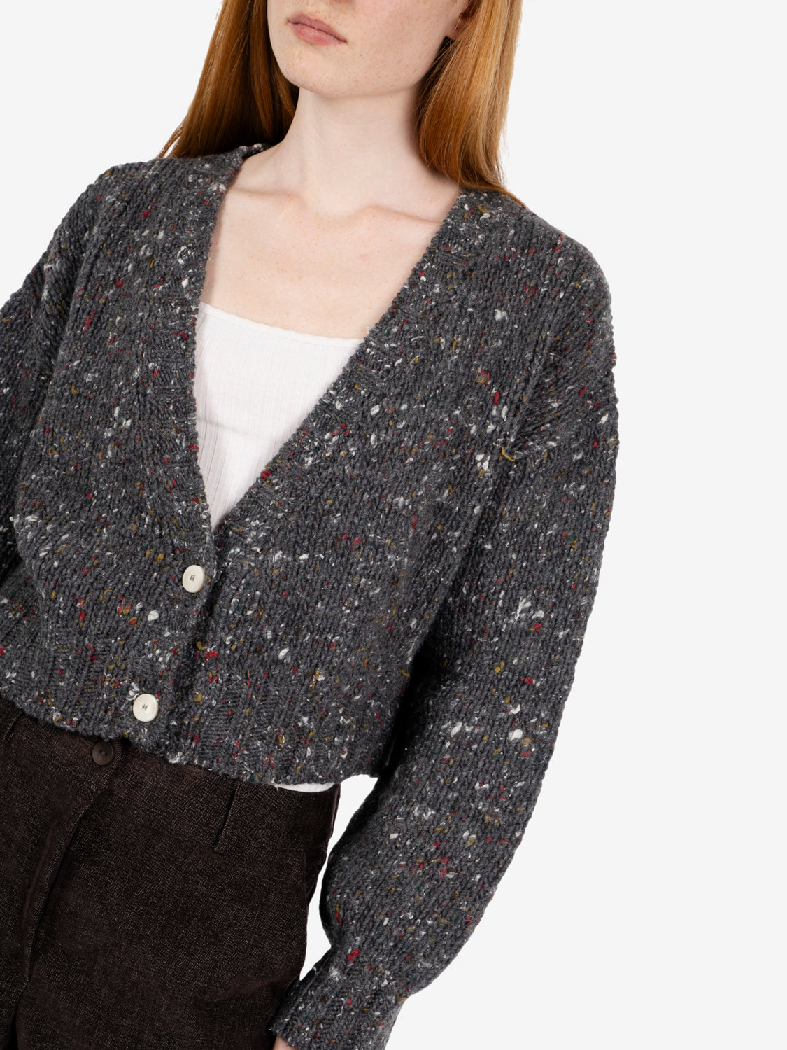 Charcoal cropped cardigan
