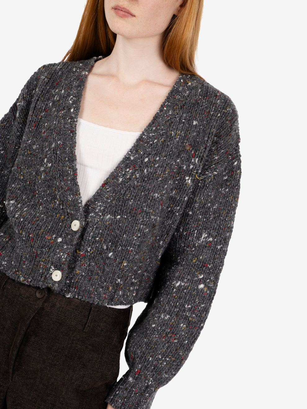 Charcoal cropped cardigan