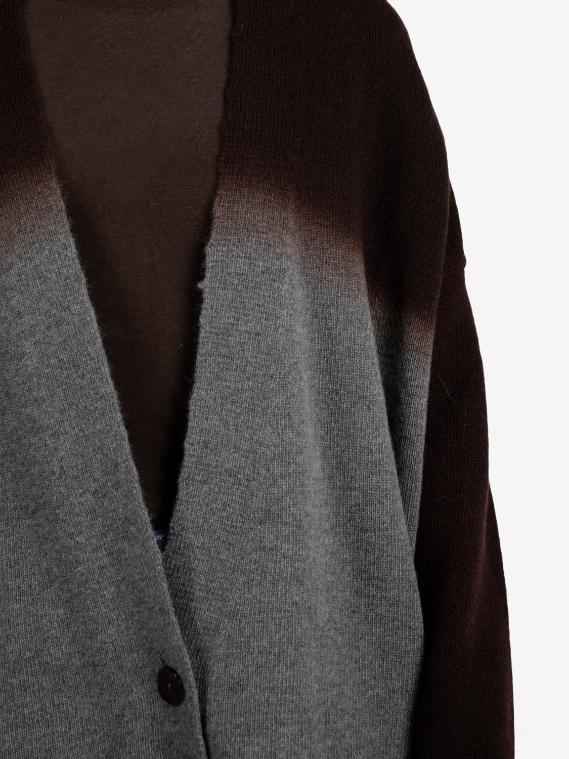 Cardigan degradè over grigio / marrone
