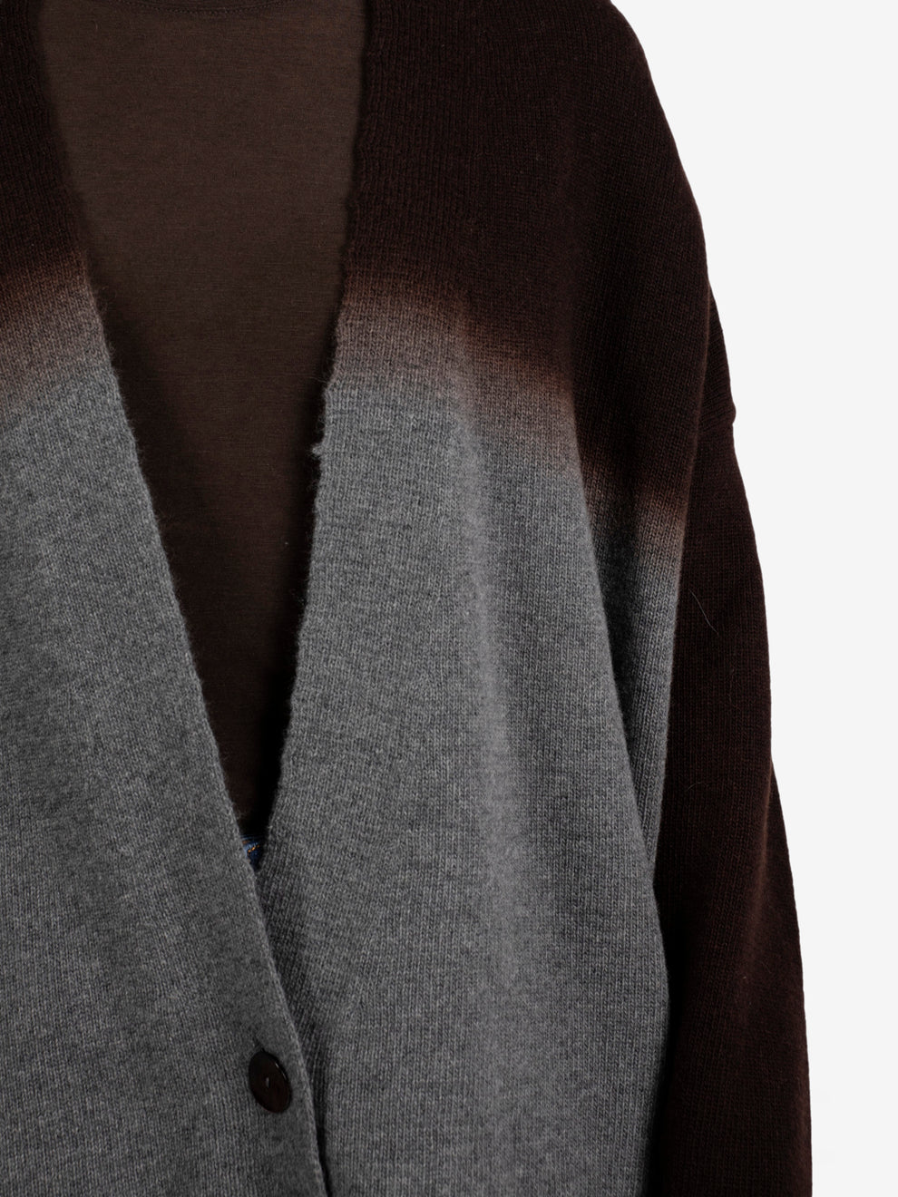 Cardigan degradè over grigio / marrone