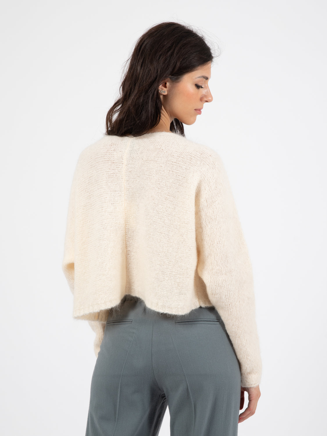 Cardigan super mohair boxy latte