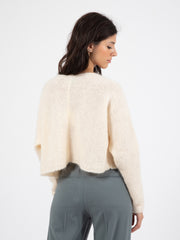 ALYSI - Cardigan super mohair boxy latte