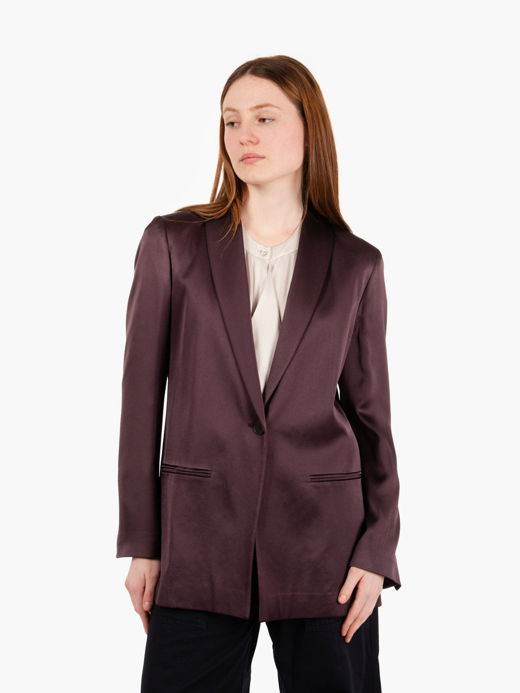 Giacca Liquid Satin melanzana