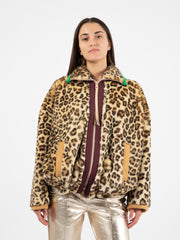 ALYSI - Giacca pelliccia puffy leopardo