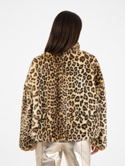 ALYSI - Giacca pelliccia puffy leopardo