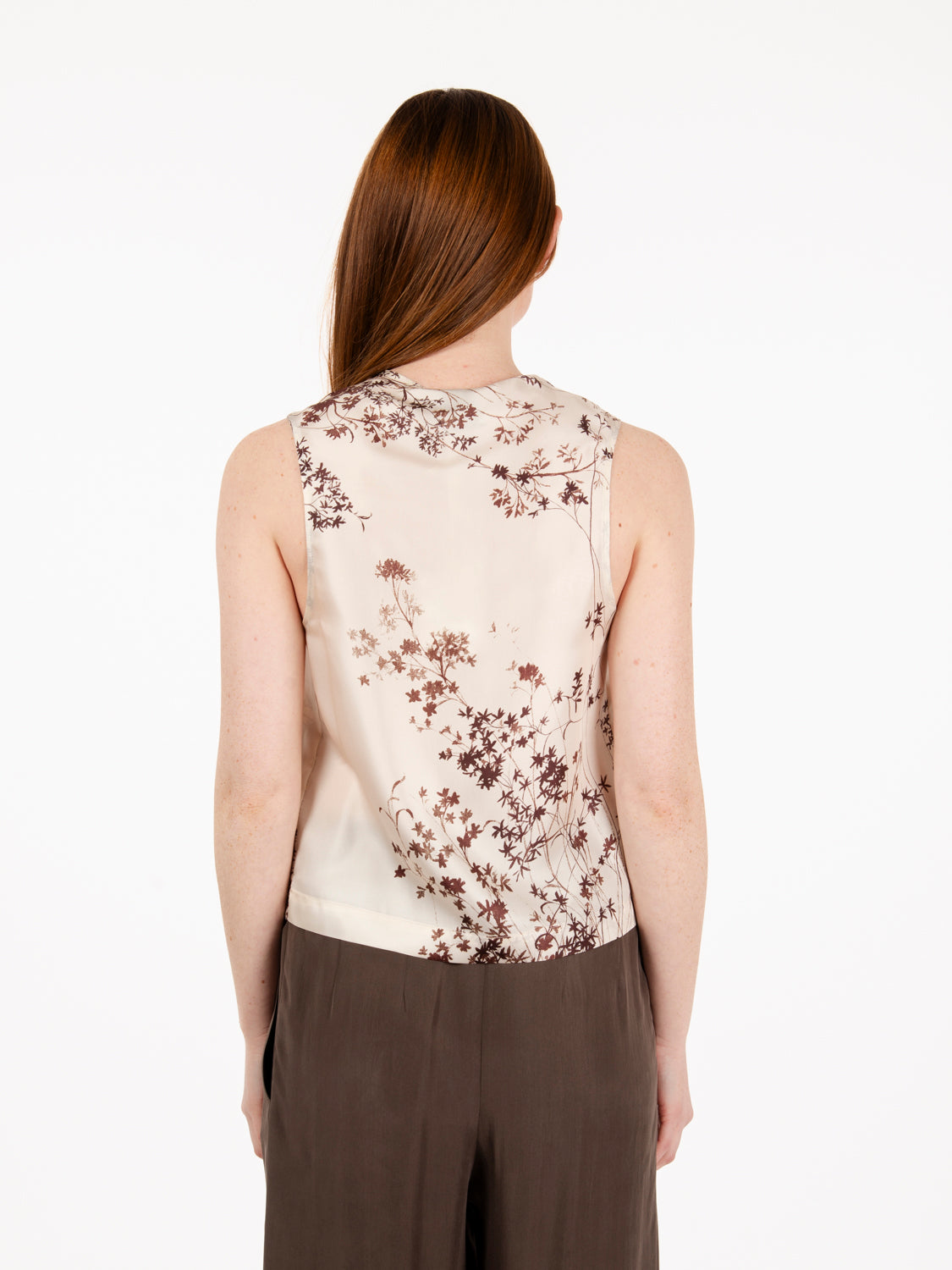 Gilet fantasia corallo con laccetti latte