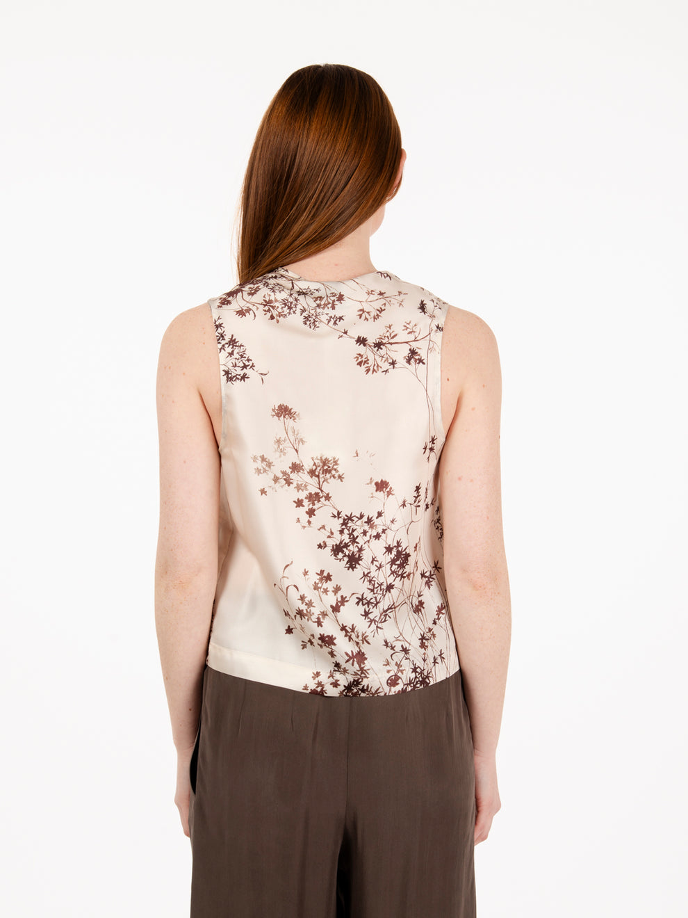 Gilet fantasia corallo con laccetti latte