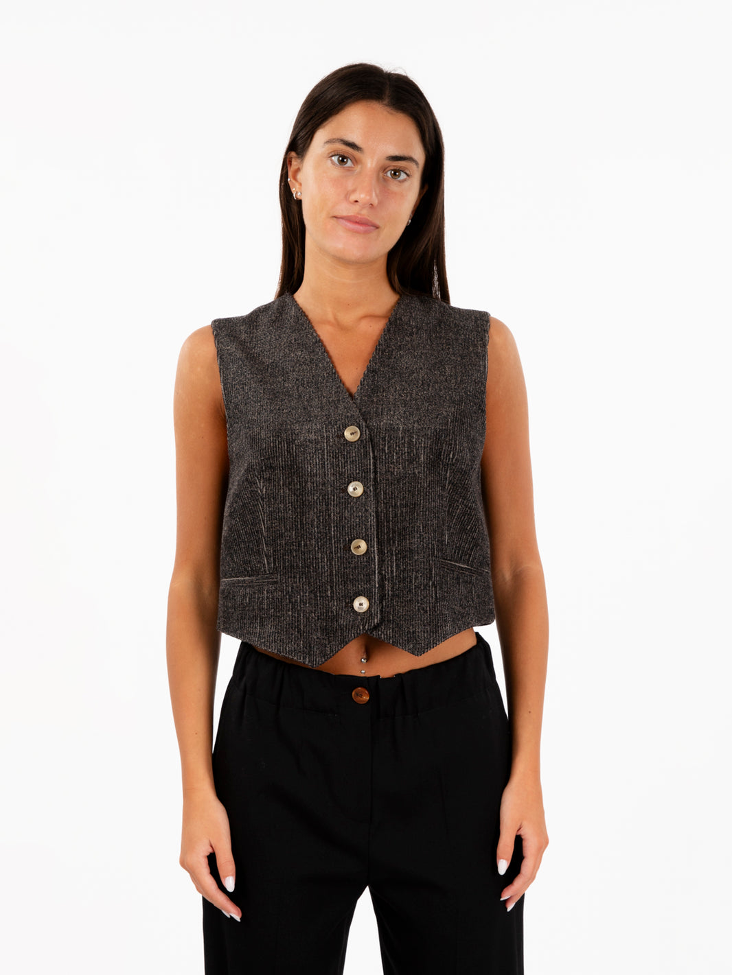 Gilet melange velvet caffè