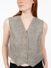 ALYSI - Gilet melange velvet caffè