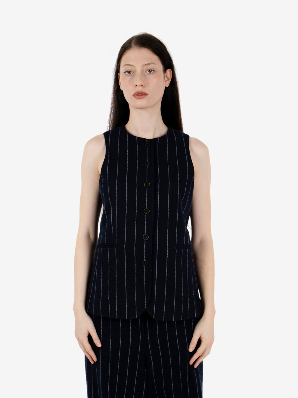 Gilet Stripes wool notte