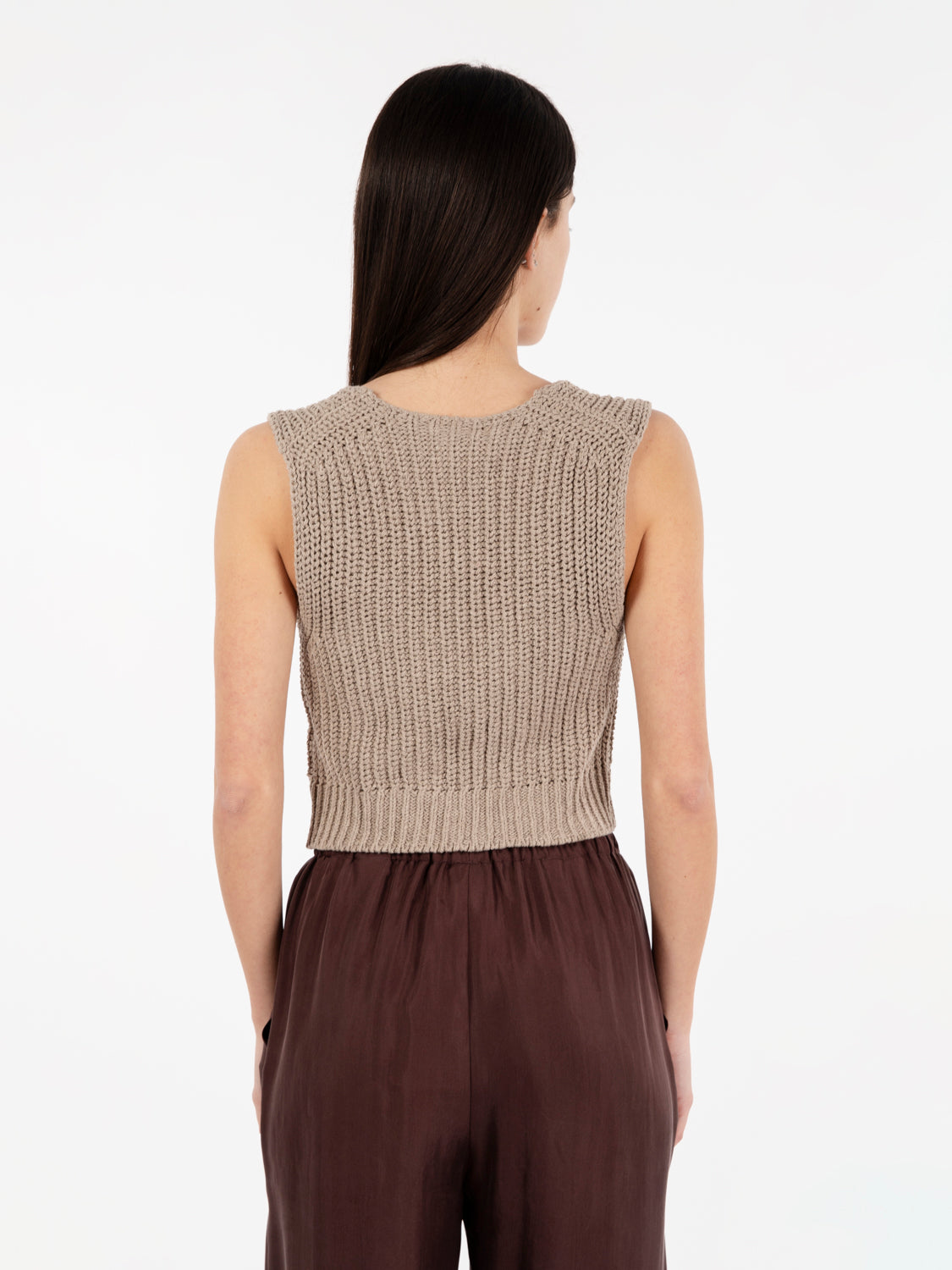 Gilet tricot fondo a punta cereale