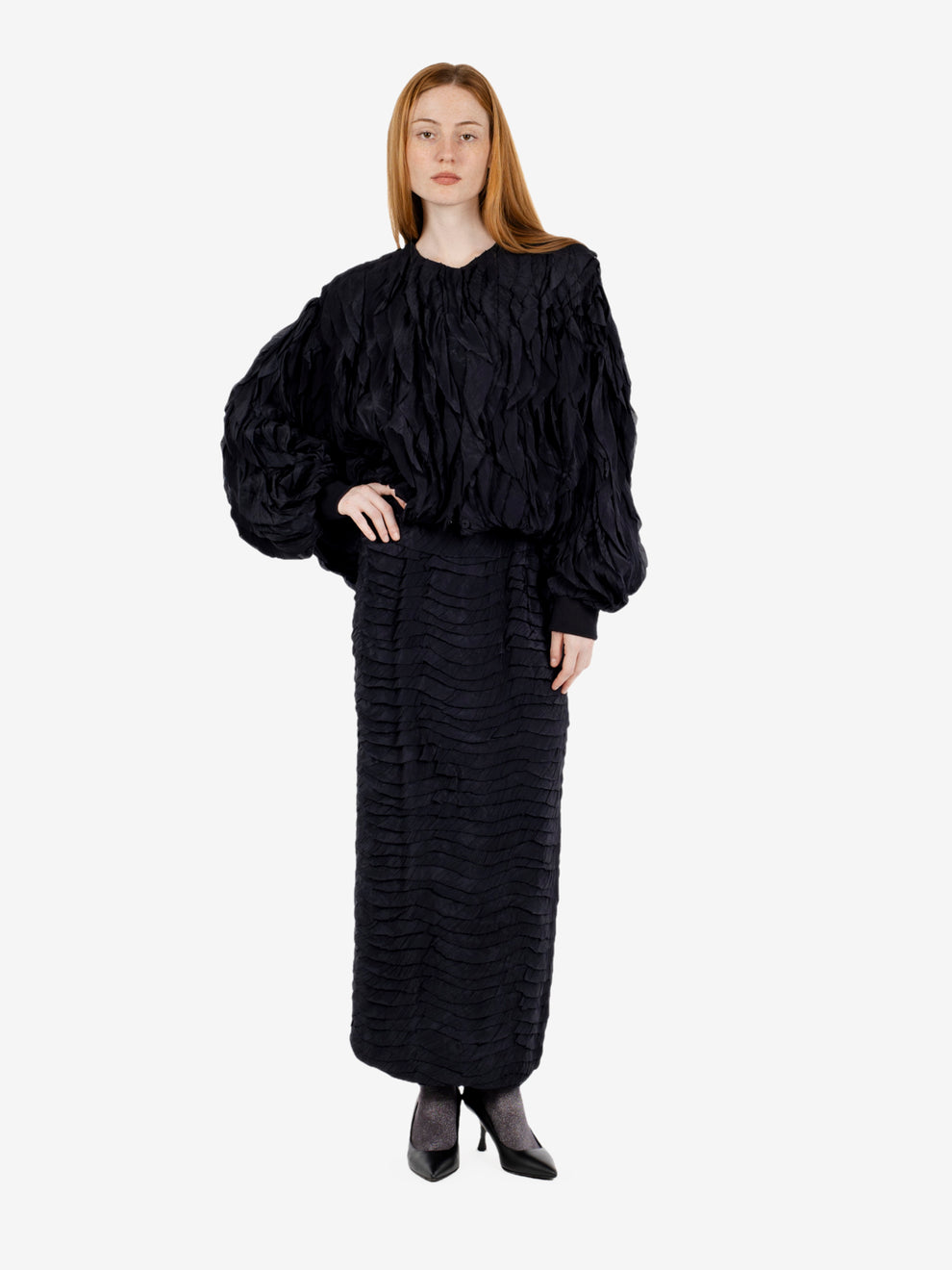 Long ruffled night skirt