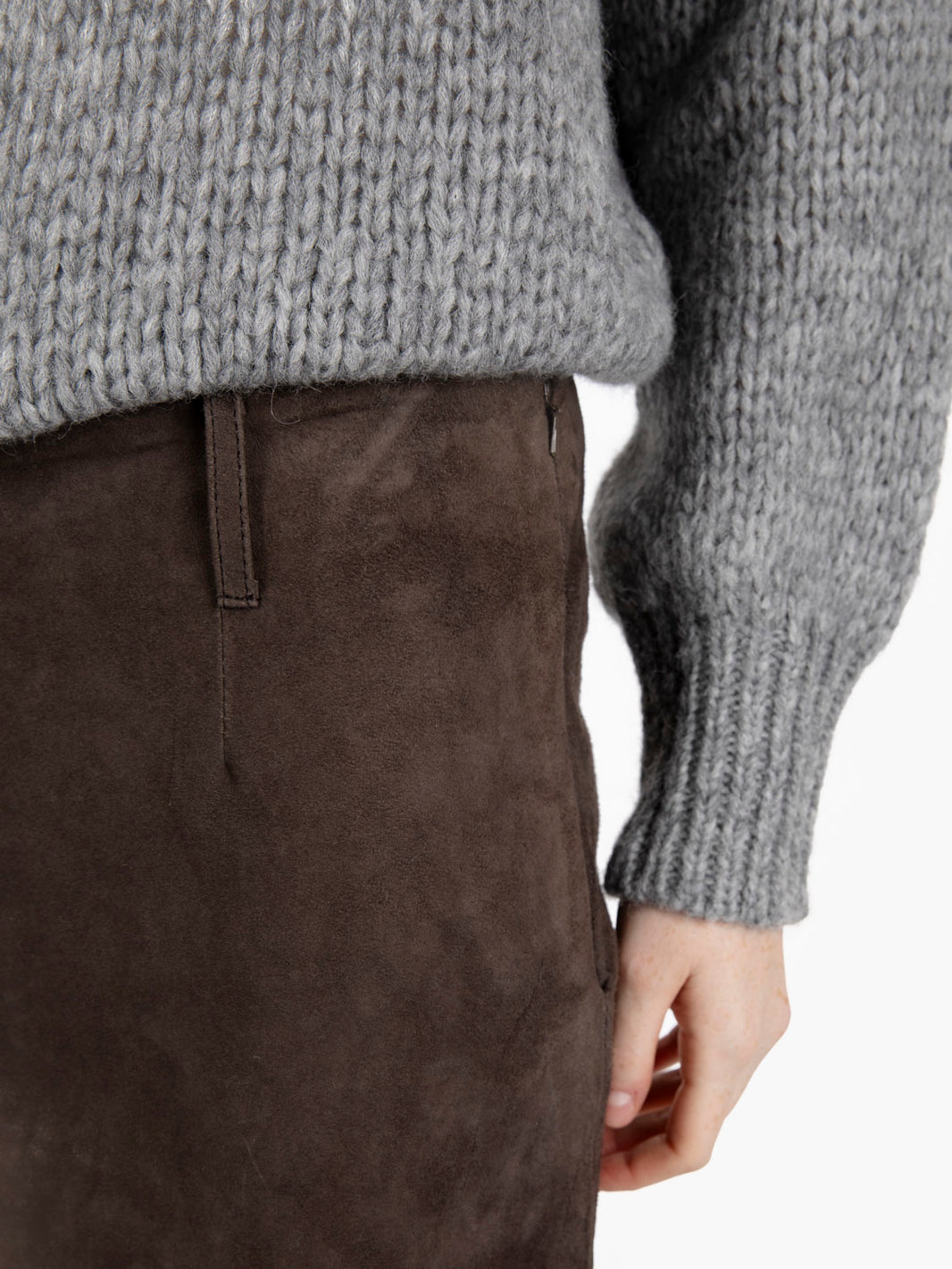 Gonna lunga suede choco