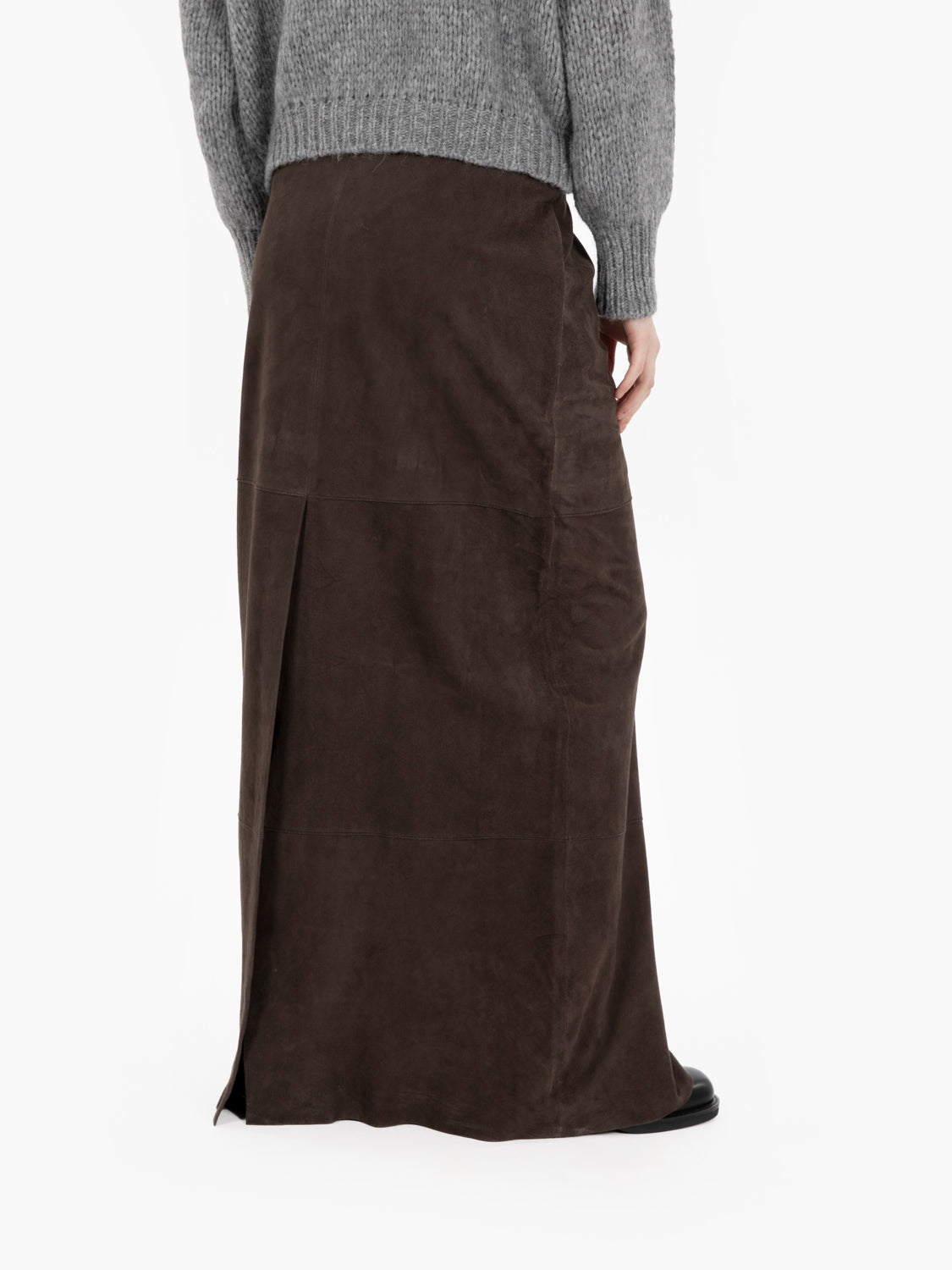 Gonna lunga suede choco