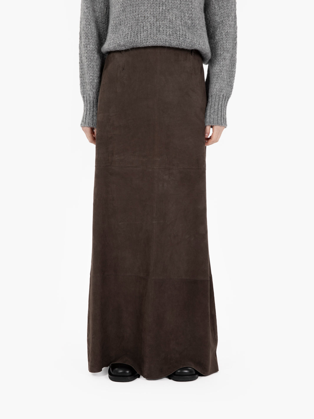 Gonna lunga suede choco