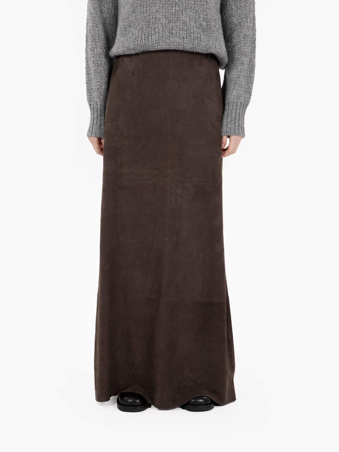 Gonna lunga suede choco