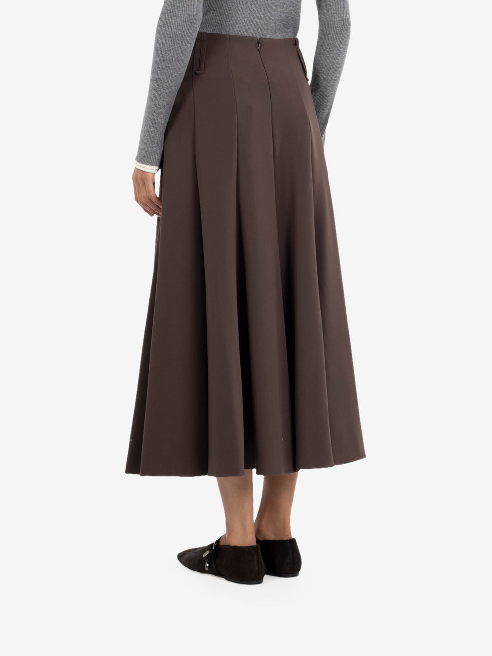 Urban Daily cocoa godet midi skirt