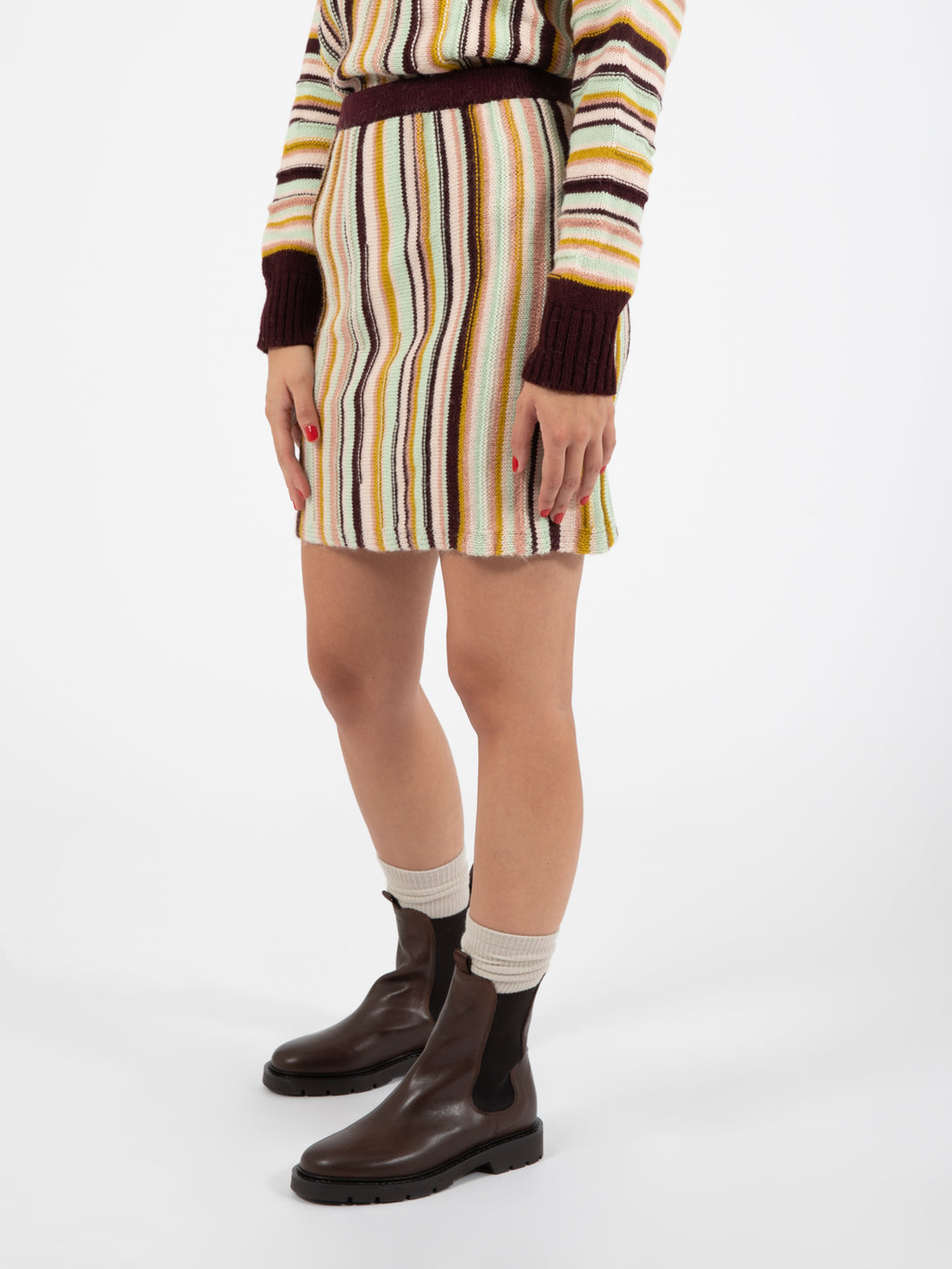 Gonna Mini Stripes e jaquard mix