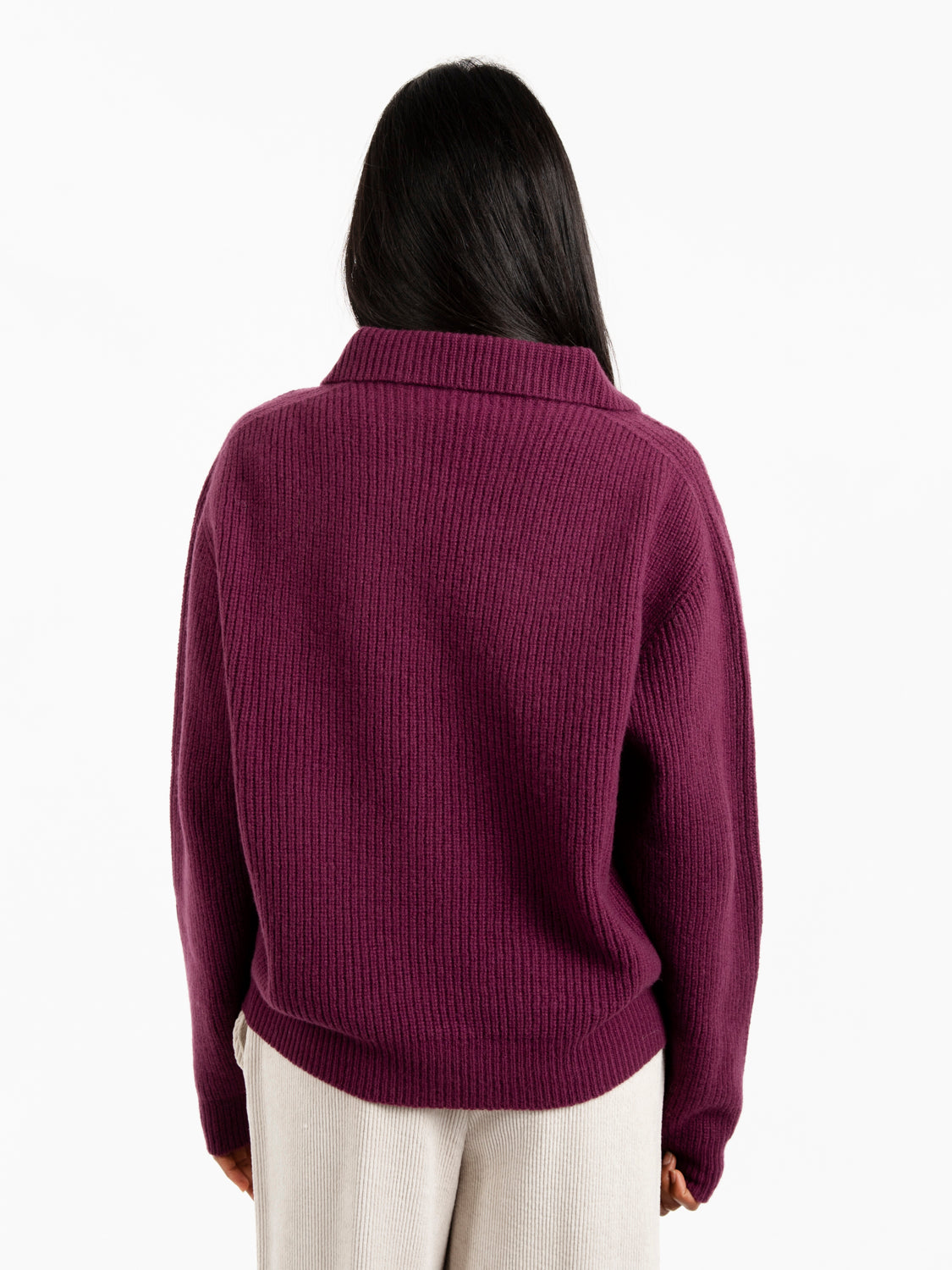 Maglia a coste bordeaux