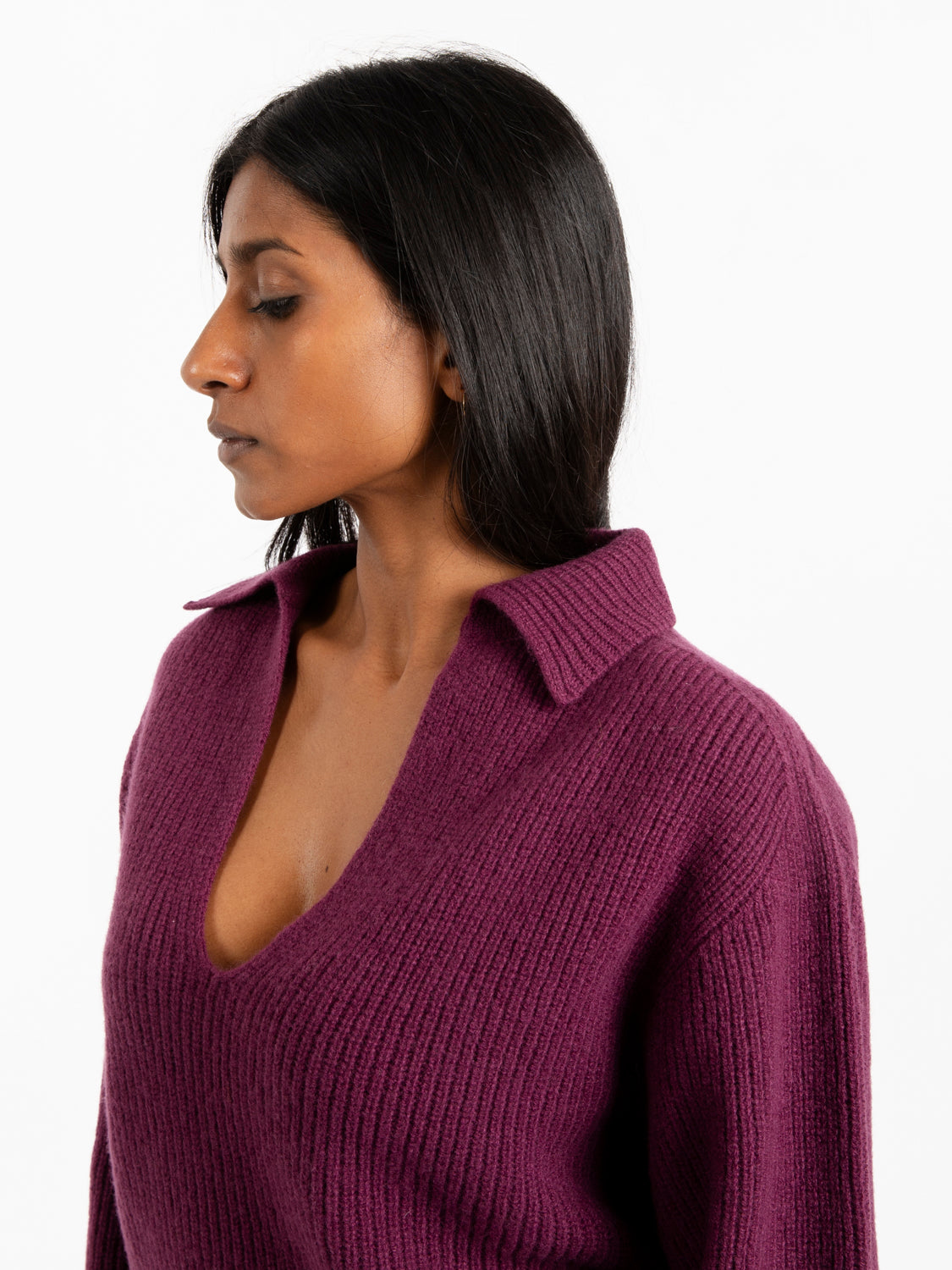 Maglia a coste bordeaux