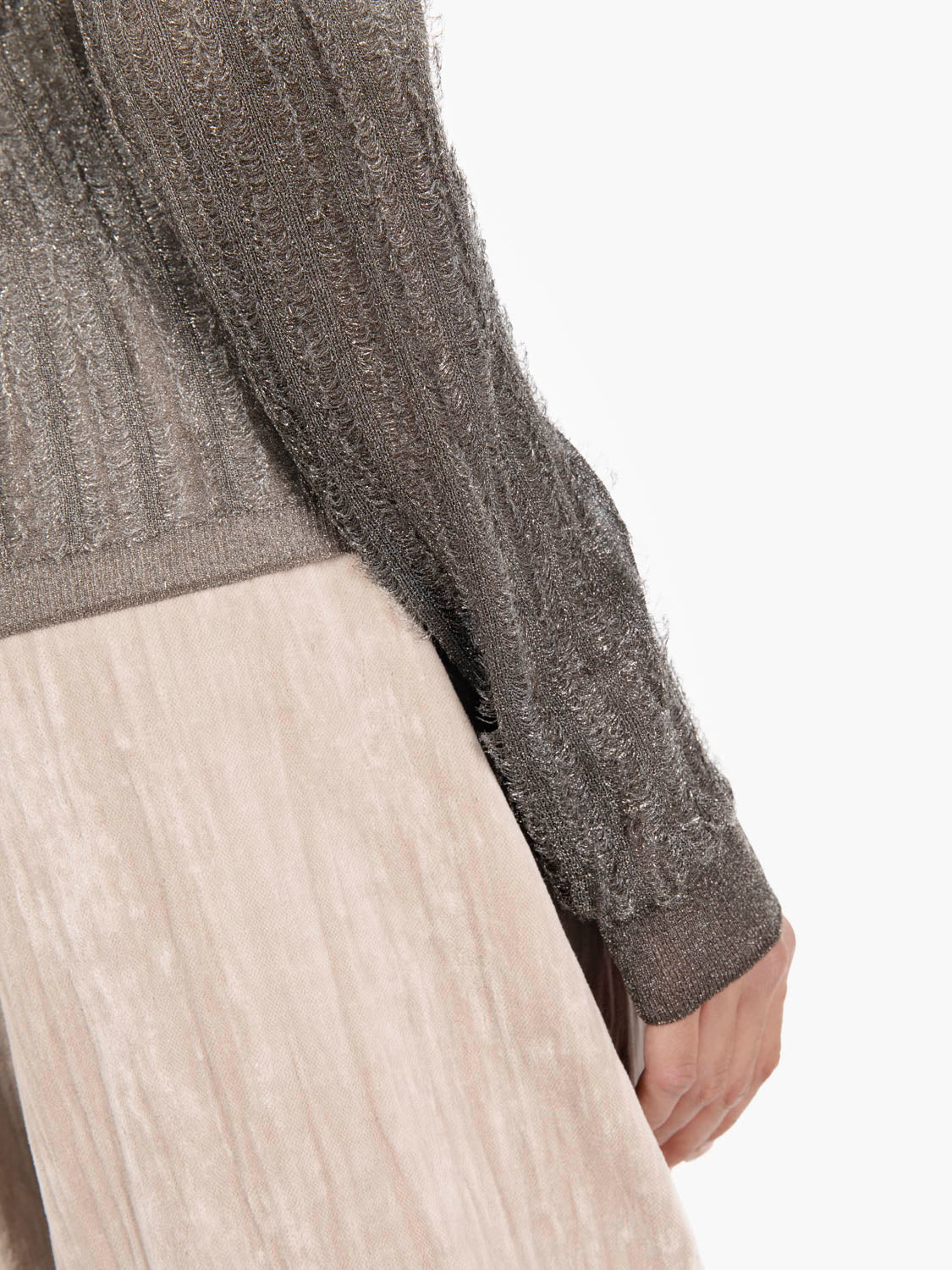 Gunmetal Lurex Sheer Sweater