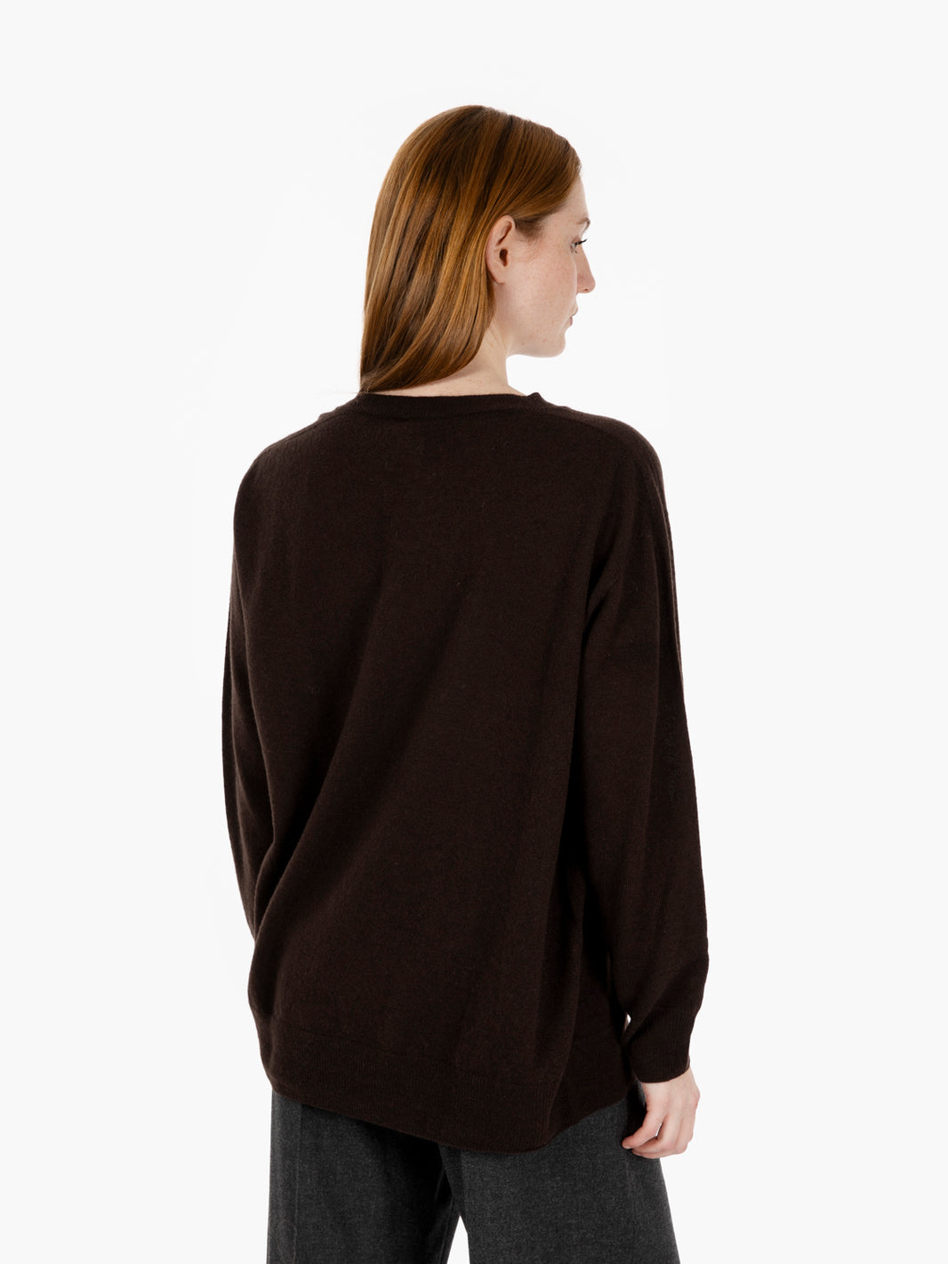 CHOCO V-NECK CASHMERE SWEATER 265464_CHOCO