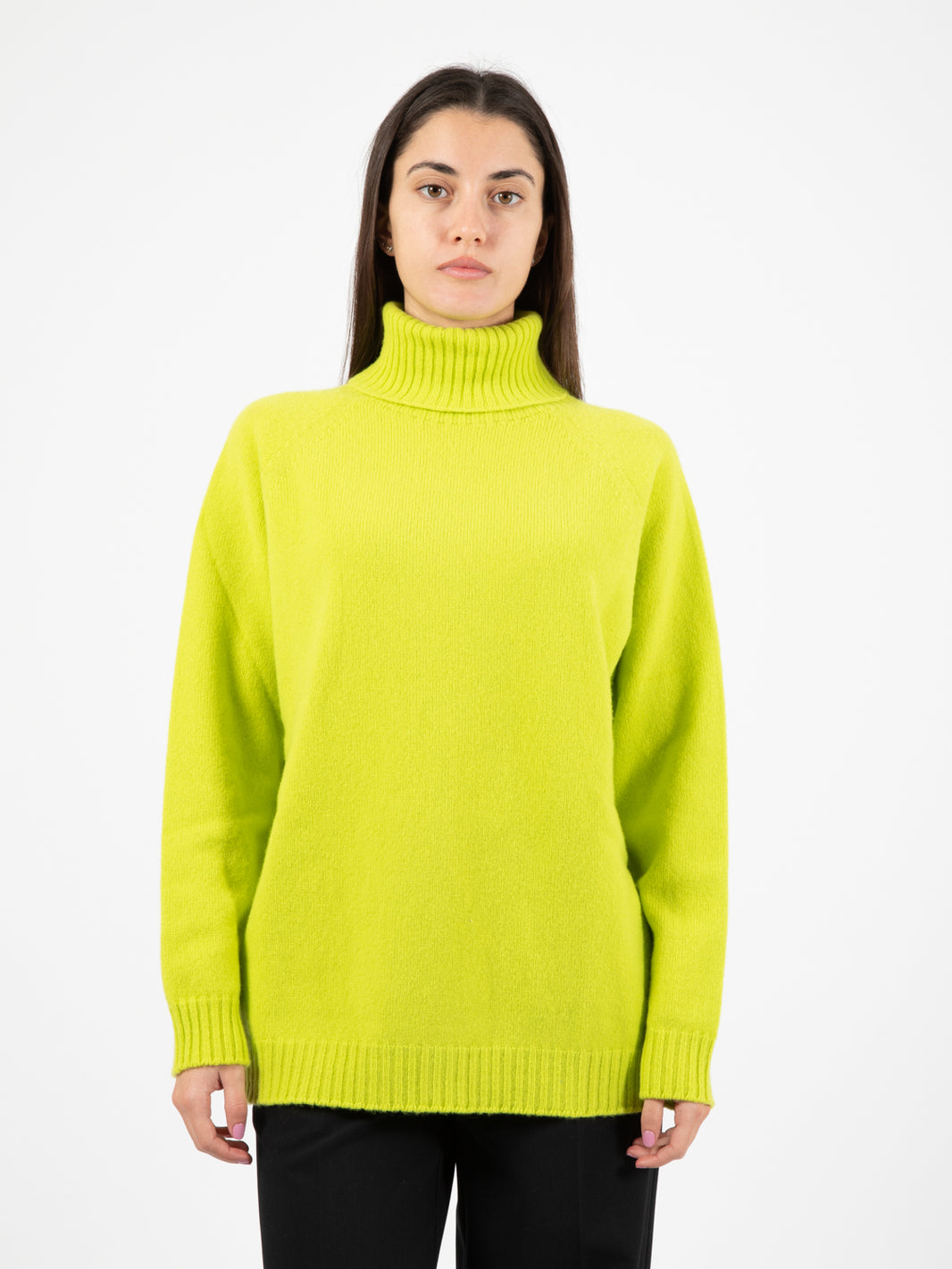 Maglione a collo alto verde lime
