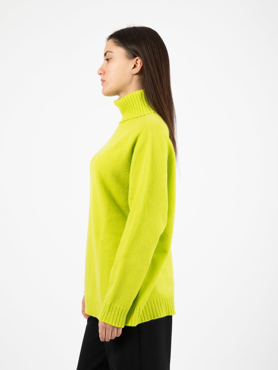 Maglione a collo alto verde lime