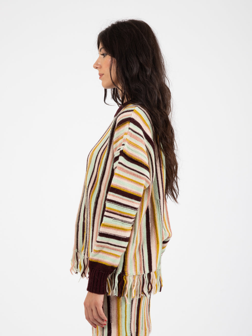 Maglione stripes e jaquard fran mix