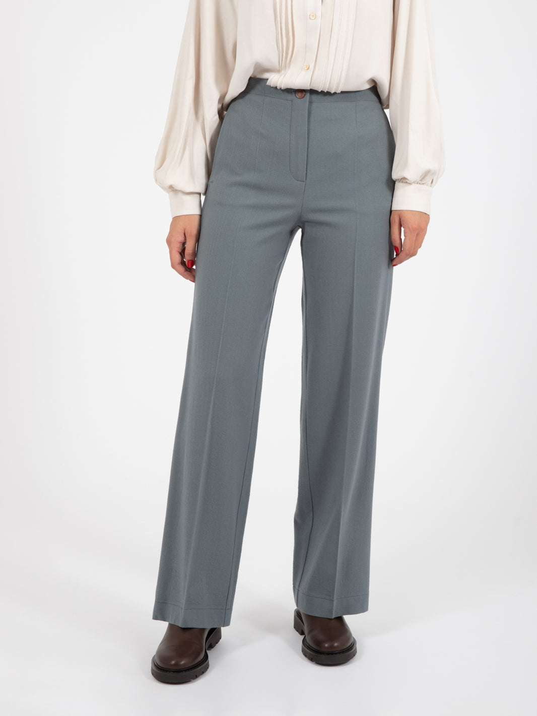 Pantalone felted piombo
