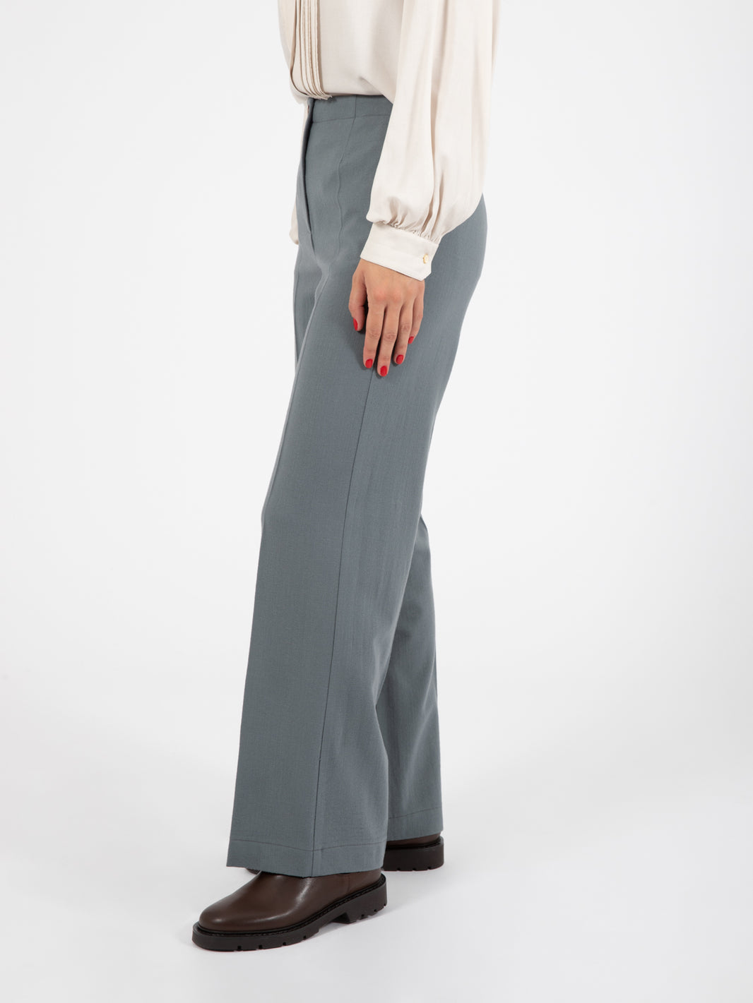 Pantalone felted piombo