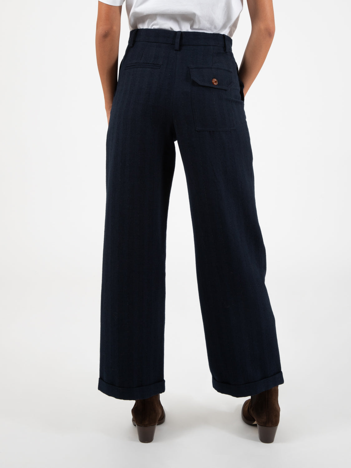 Pantalone gessato Malfil navy
