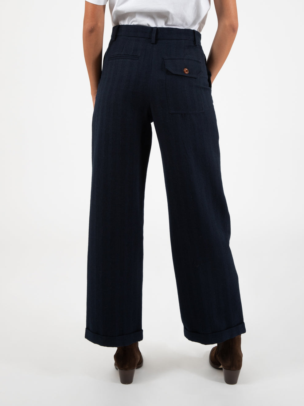 Pantalone gessato Malfil navy