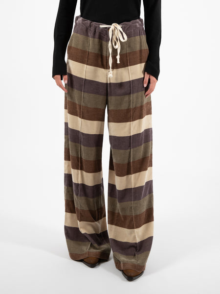 Pantalone in velluto a righe multicolor