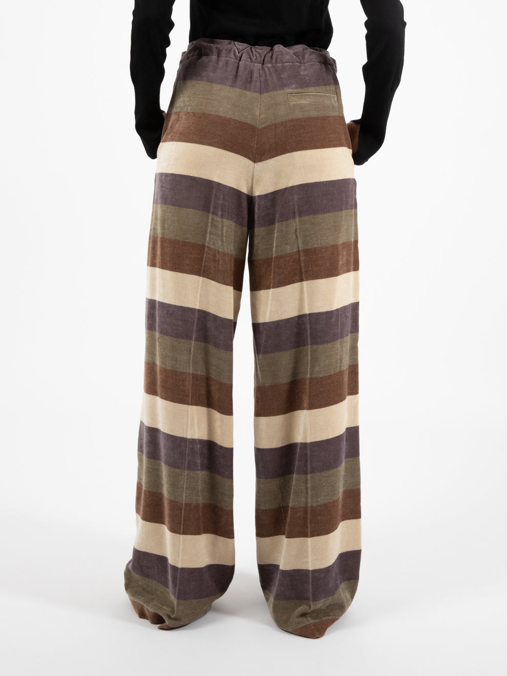 Pantalone in velluto a righe multicolor