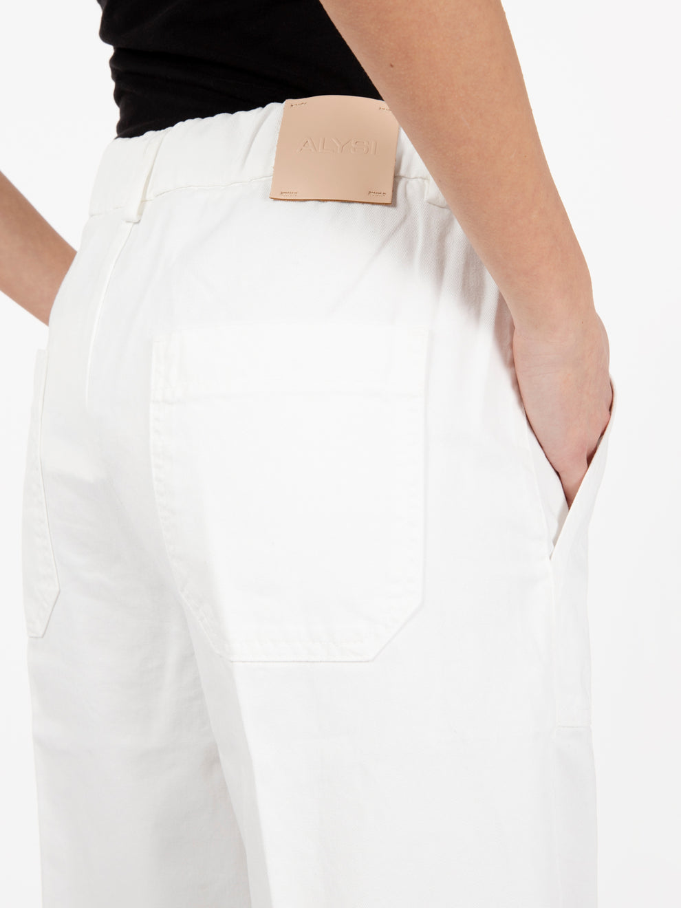 Pantalone wide gabardine bianco