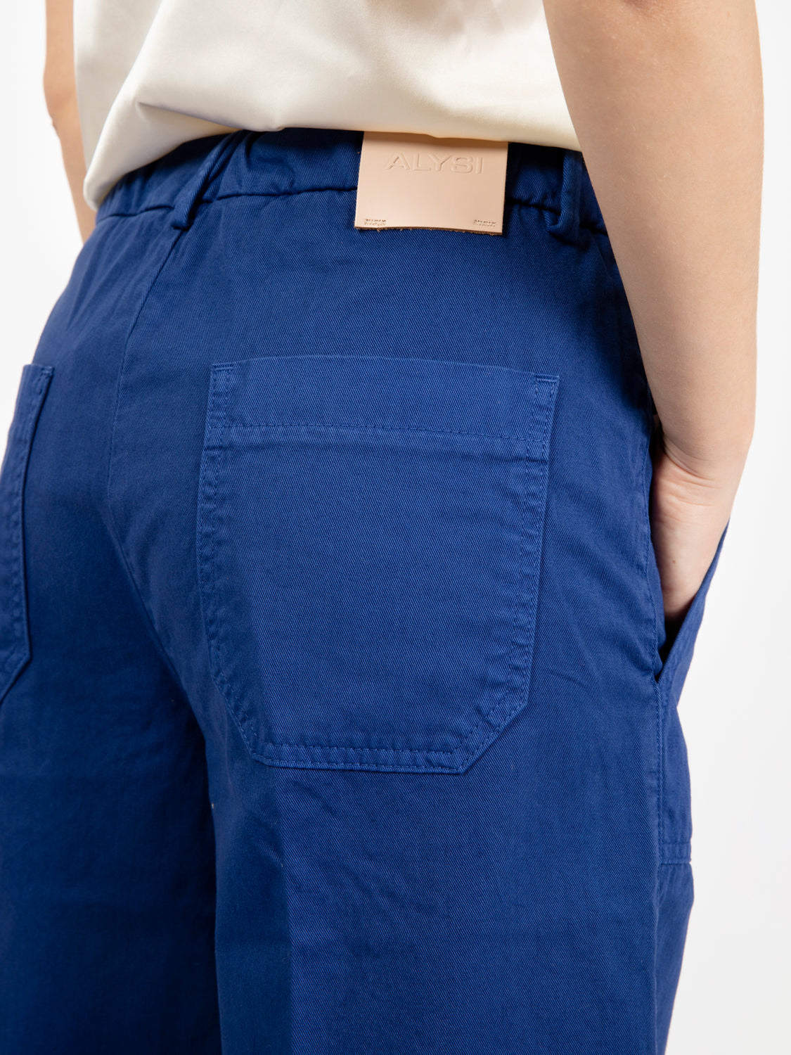 Pantalone wide gabardine inchiostro