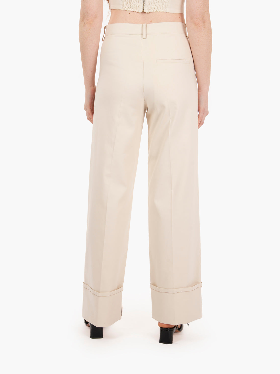 Pantaloni ampi very cotton meringa