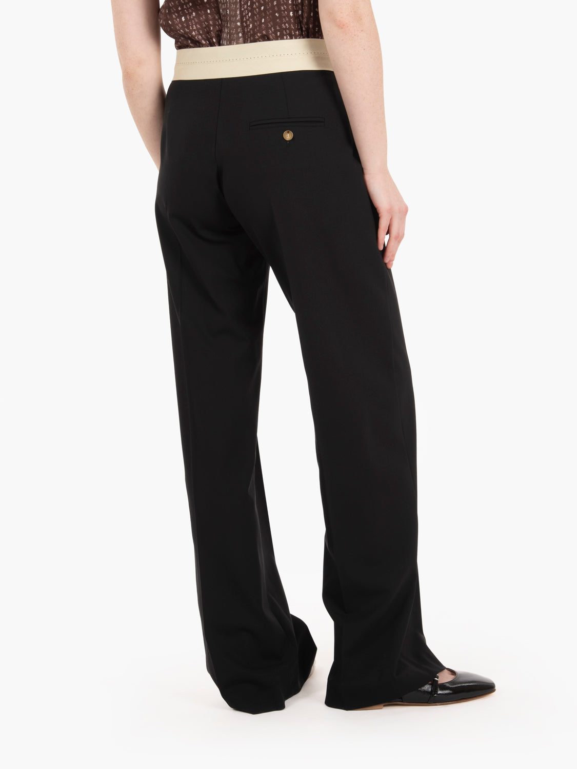 Pantaloni di lana ampi nero
