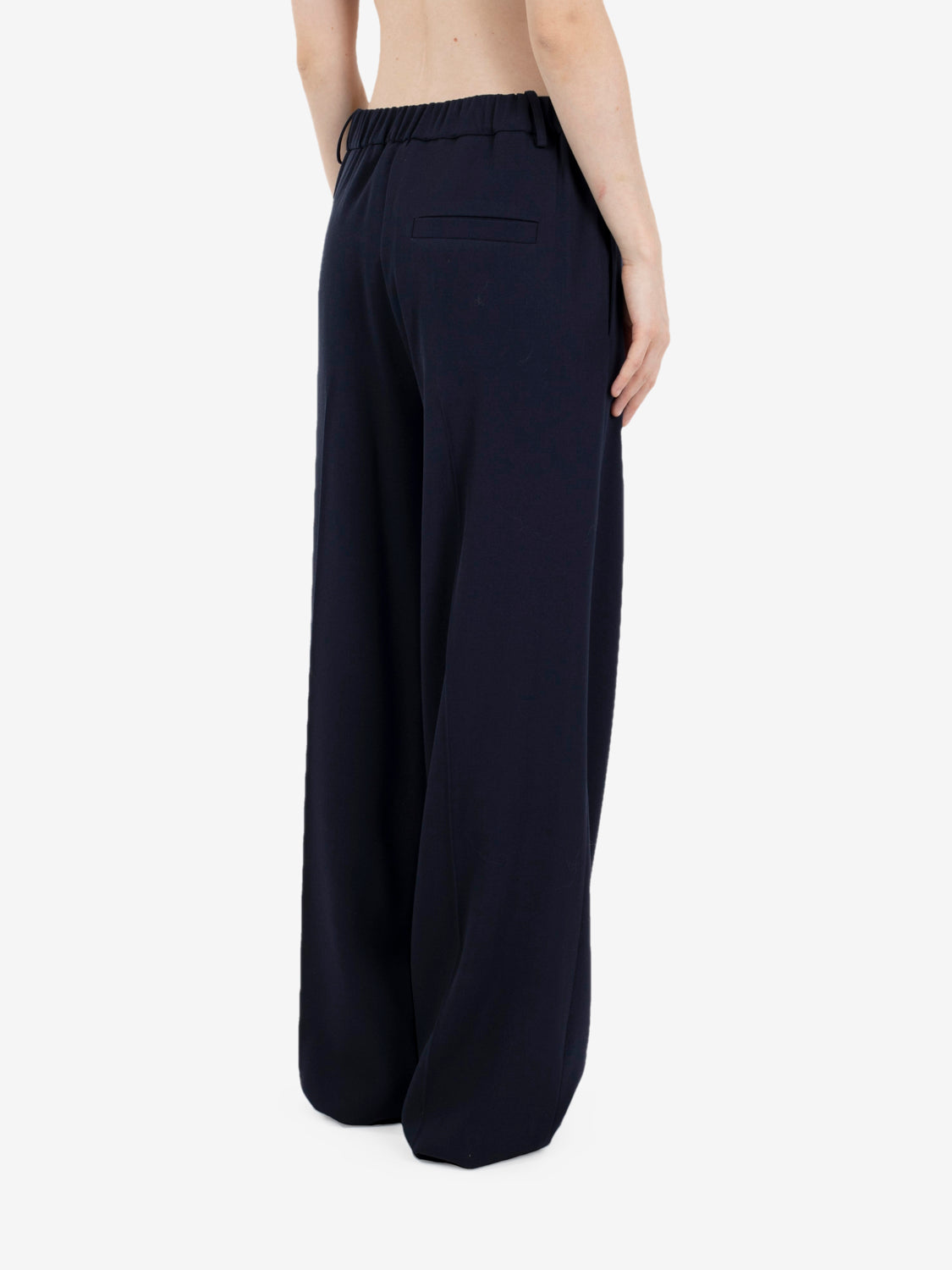 Pantaloni dritti in lana notte