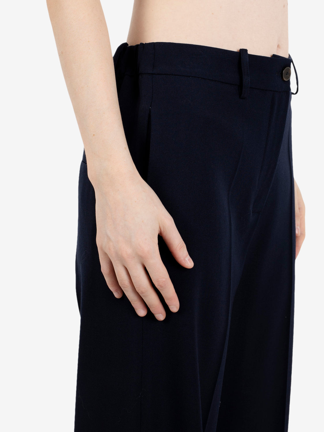 Pantaloni dritti in lana notte