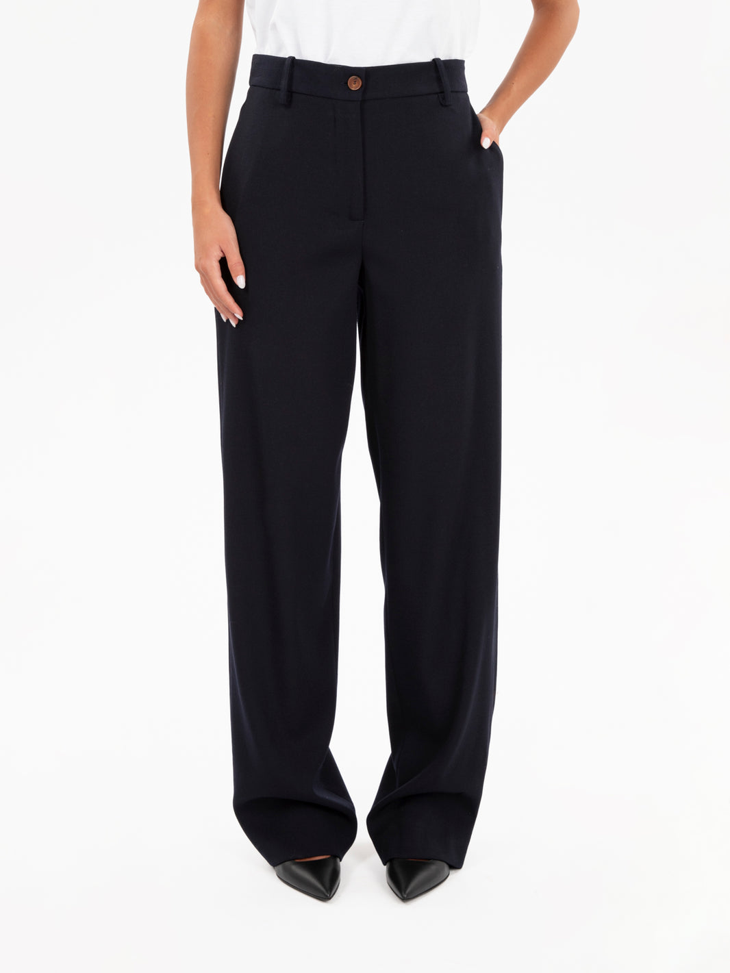 Pantaloni dritti wool notte