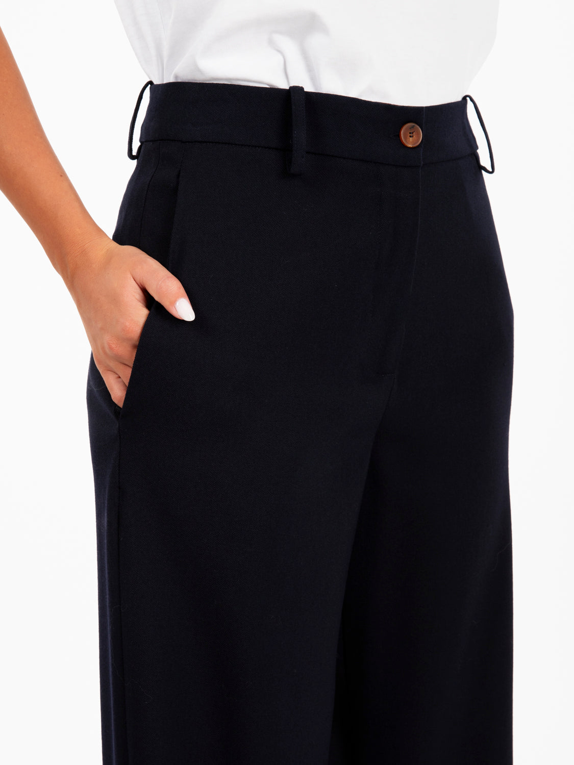 Pantaloni dritti wool notte