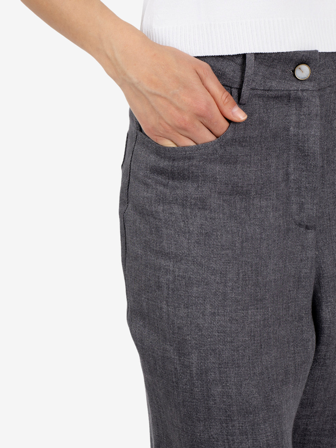 Licorice linen trousers