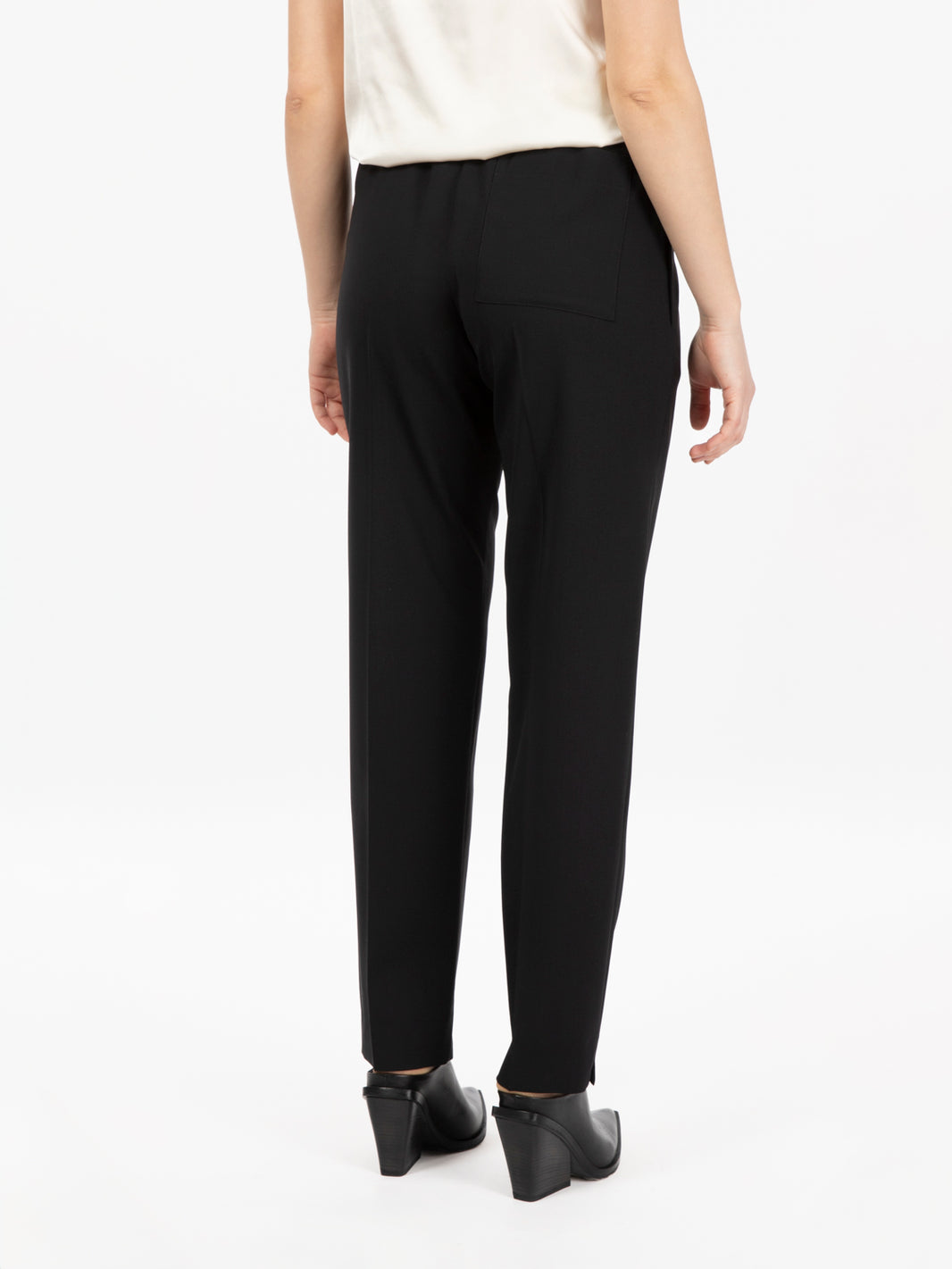 Pantaloni in tela di lana nero