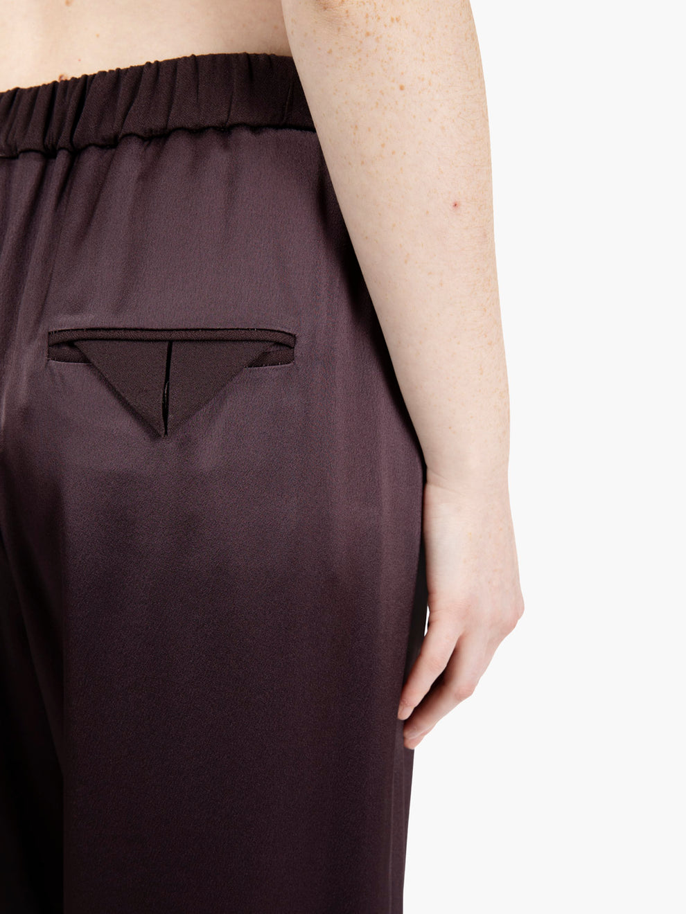 Pantaloni Liquid satin melanzana
