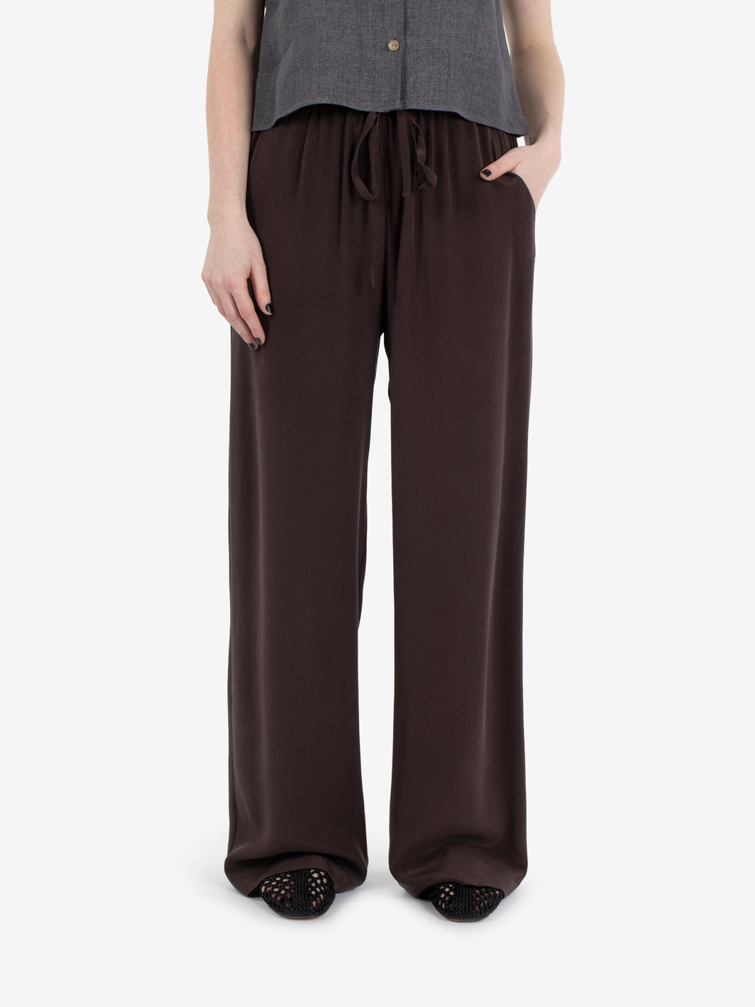 Pantaloni palazzo choco