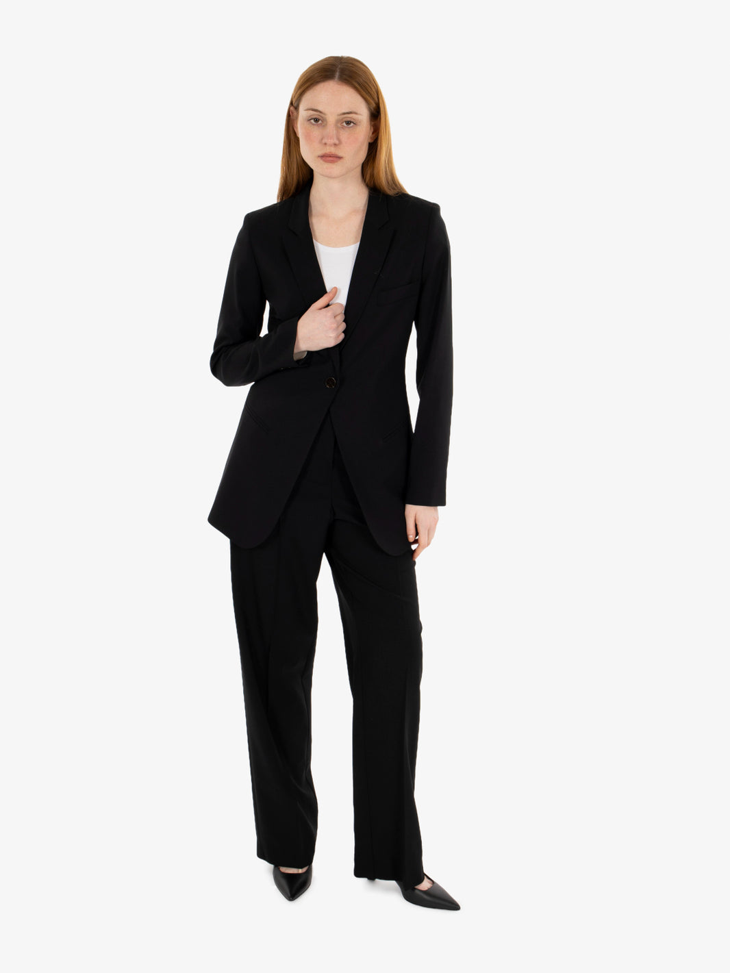 Pantaloni palazzo in lana neri