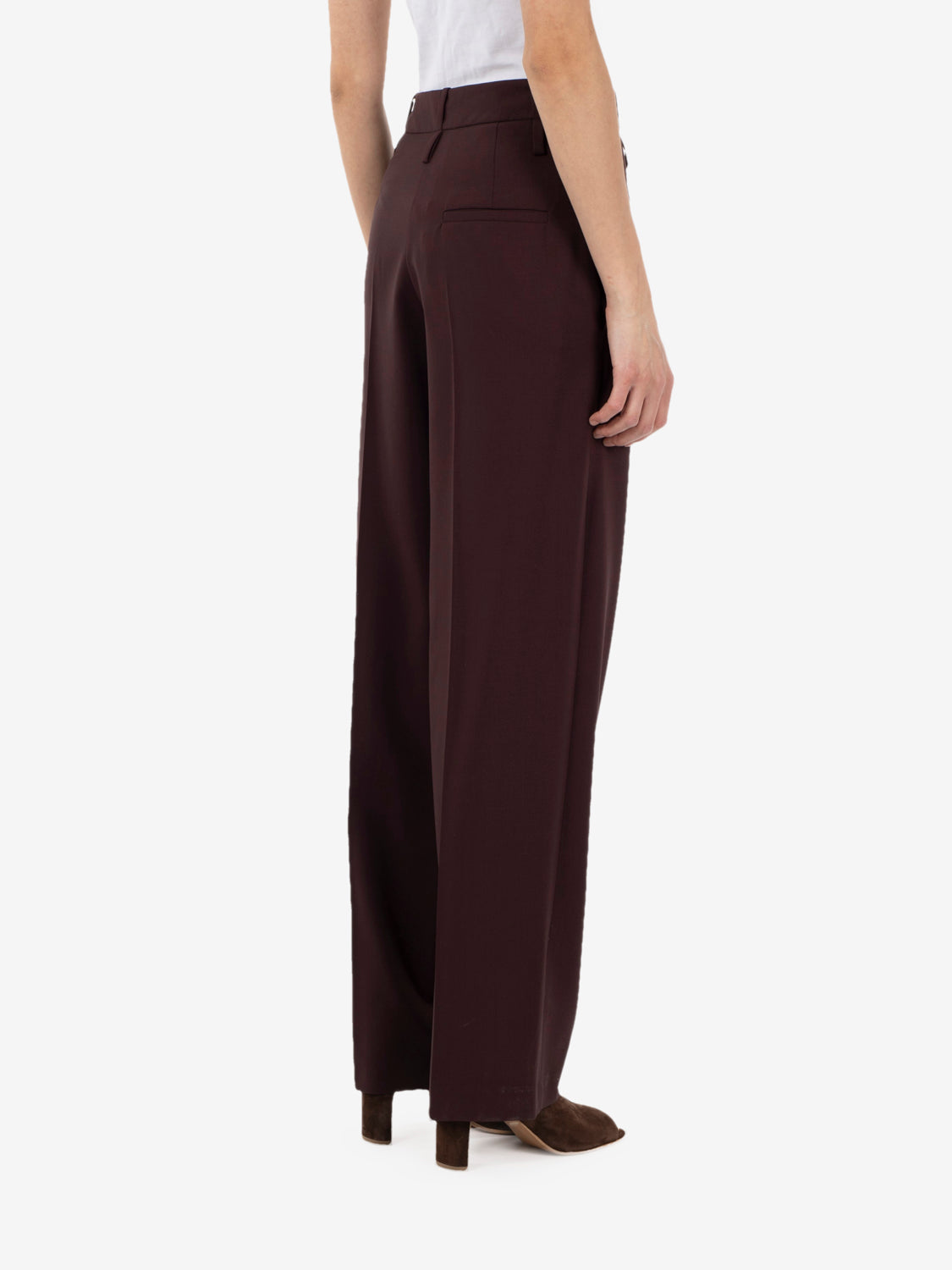 Grape wool palazzo trousers