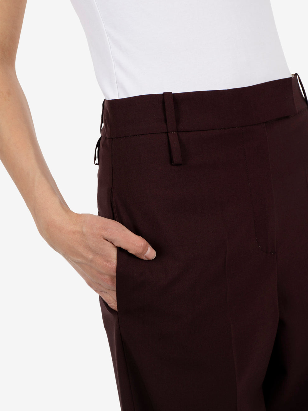 Grape wool palazzo trousers